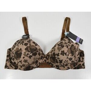 NWT Bali 3411 Brown Floral Concealers Underwire Bra Sz 38C
